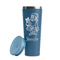 Santa and Presents Steel Blue RTIC Everyday Tumbler - 28 oz. - Lid Off