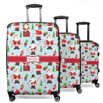 Santa and Presents 3 Piece Luggage Set - 20" Carry On, 24" Medium Checked, 28" Large Checked (Personalized)