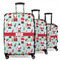 Santa and Presents 3 Piece Luggage Set - 20" Carry On, 24" Medium Checked, 28" Large Checked (Personalized)