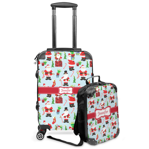 Custom Santa and Presents Kids 2-Piece Luggage Set - Suitcase & Backpack (Personalized)