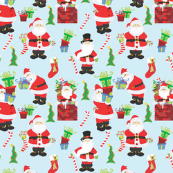 Santa and Presents Fabric by the Yard - Spun Polyester Poplin