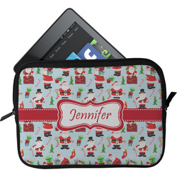Santa and Presents Tablet Case / Sleeve - Small w/ Name or Text