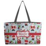 Santa and Presents Beach Totes Bag - w/ Black Handles (Personalized)