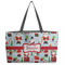 Santa and Presents Beach Totes Bag - w/ Black Handles (Personalized)