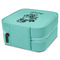 Santa and Presents Travel Jewelry Boxes - Leather - Teal - View from Rear