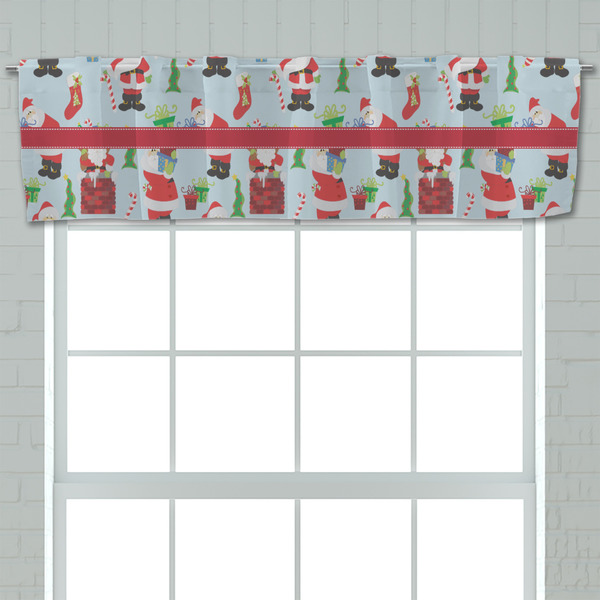 Santa and Presents Valance - Closeup on window