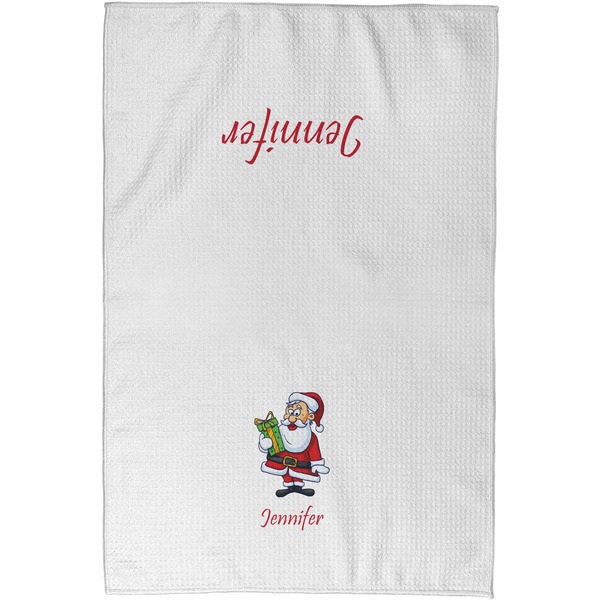 Santa and Presents Waffle Towel - Partial Print - Approval Image