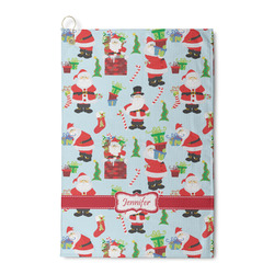 Santa and Presents Waffle Weave Golf Towel (Personalized)