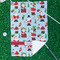 Santa and Presents Waffle Weave Golf Towel - In Context