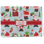 Santa and Presents Kitchen Towel - Waffle Weave (Personalized)