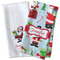 Santa and Presents Waffle Weave Towels - Two Print Styles