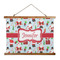 Santa and Presents Wall Hanging Tapestry - Wide (Personalized)