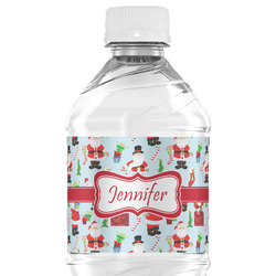 Santa and Presents Water Bottle Labels - Custom Sized (Personalized)