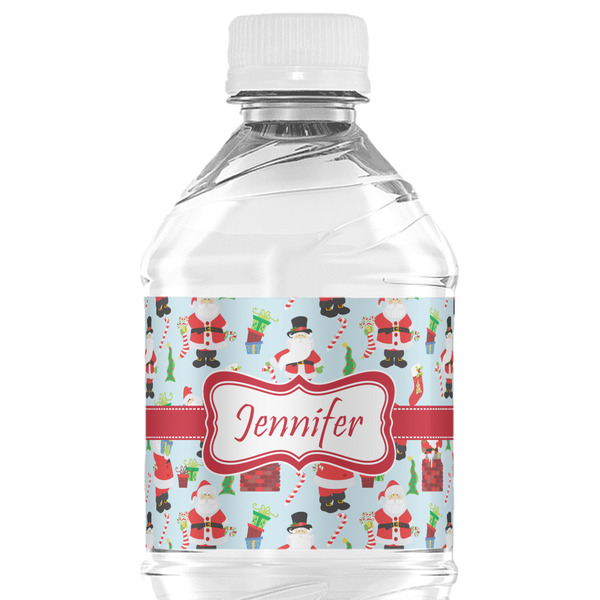 Custom Santa and Presents Water Bottle Labels - Custom Sized (Personalized)