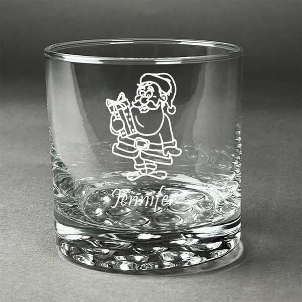 Custom Santa and Presents Whiskey Glass (Single) (Personalized)