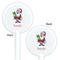 Santa and Presents White Plastic 5.5" Stir Stick - Double Sided - Round - Front & Back