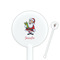 Santa and Presents 5.5" Round Plastic Stir Sticks - White - Double Sided (Personalized)