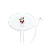 Santa and Presents Oval Plastic Stir Sticks (Personalized)