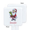 Santa and Presents White Plastic Stir Stick - Single Sided - Square - Approval