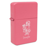 Santa and Presents Windproof Lighter - Pink - Single Sided (Personalized)