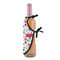 Santa and Presents Wine Bottle Apron - DETAIL WITH CLIP ON NECK