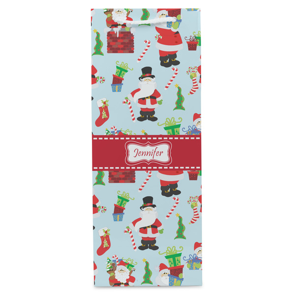 Santa and Presents Wine Gift Bag - Matte - Front