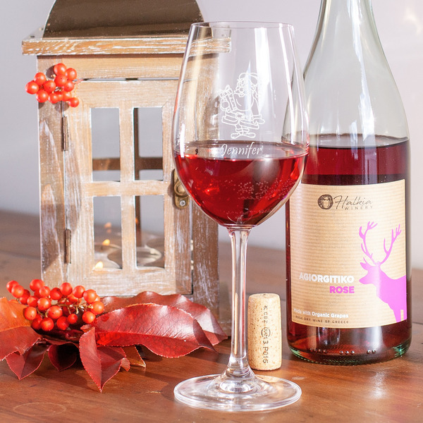 Santa and Presents Wine Glass - In Context