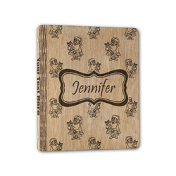 Santa and Presents Wood 3-Ring Binder - 1" Half-Letter Size (Personalized)