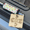 Santa and Presents Wood Luggage Tags - Square - Lifestyle