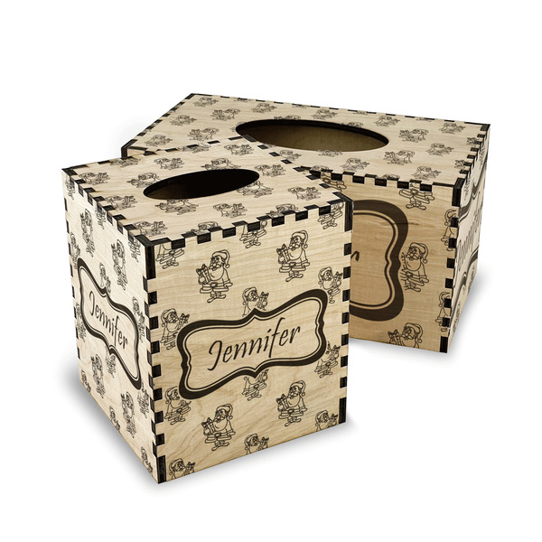 Santa and Presents Wood Tissue Box Covers - Parent/Main