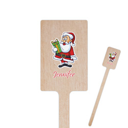 Santa and Presents 6.25" Rectangle Wooden Stir Sticks - Double Sided (Personalized)