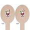 Santa and Presents Wooden Food Pick - Oval - Double Sided - Front & Back