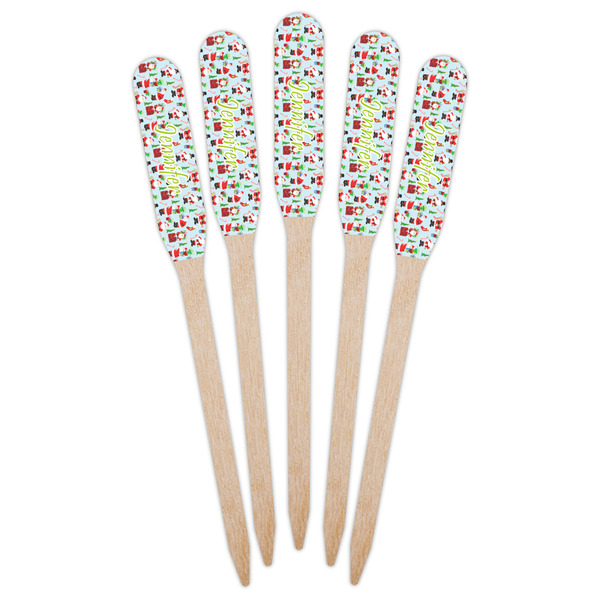 Santa and Presents Wooden Food Pick - Paddle - Fan View