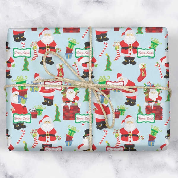Santa and Presents Wrapping Paper Roll - Matte - Wrapped Box