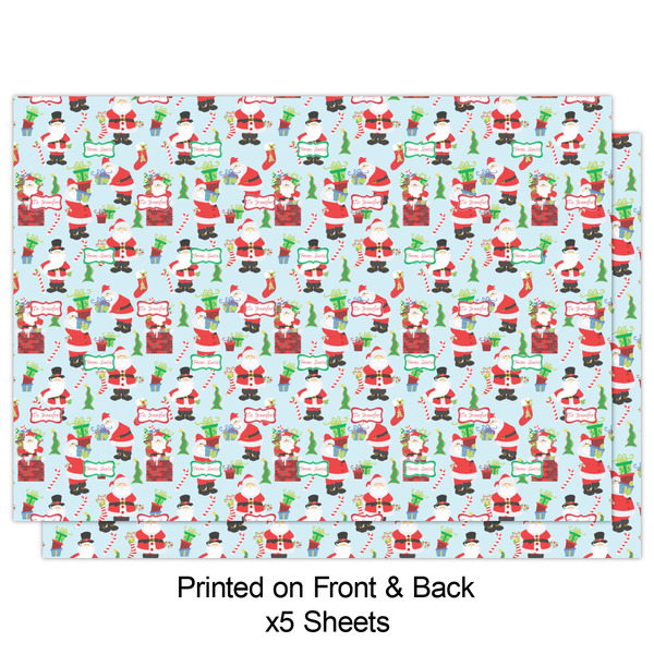 Santa and Presents Wrapping Paper Sheet - Double Sided - Front