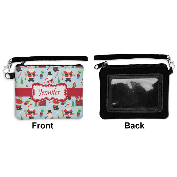 Santa and Presents Wristlet ID Cases - Front & Back