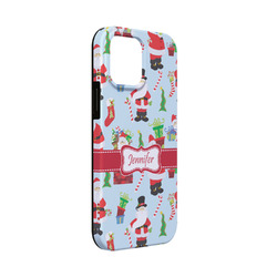 Santa and Presents iPhone Case - Rubber Lined - iPhone 13 Mini (Personalized)