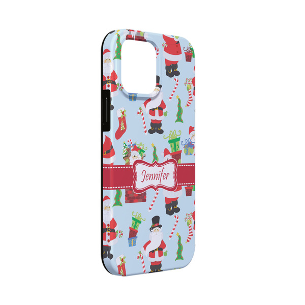 Custom Santa and Presents iPhone Case - Rubber Lined - iPhone 13 Mini (Personalized)