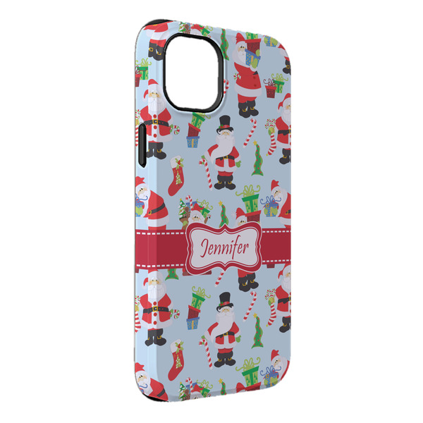 Custom Santa and Presents iPhone Case - Rubber Lined - iPhone 14 Plus (Personalized)