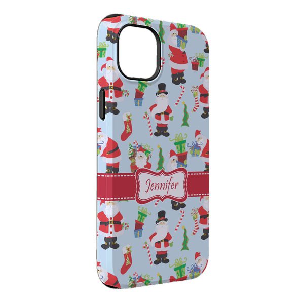 Custom Santa and Presents iPhone Case - Rubber Lined - iPhone 14 Pro Max (Personalized)