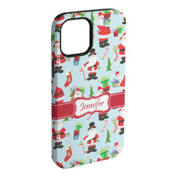 Santa and Presents iPhone Case - Rubber Lined - iPhone 15 Plus (Personalized)