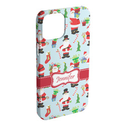 Santa and Presents iPhone Case - Plastic - iPhone 15 Pro Max (Personalized)