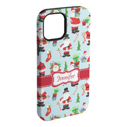 Santa and Presents iPhone Case - Rubber Lined - iPhone 15 Pro Max (Personalized)