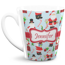 Santa and Presents 12 Oz Latte Mug (Personalized)