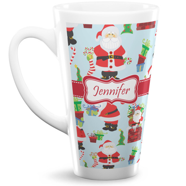 Custom Santa and Presents 16 Oz Latte Mug (Personalized)