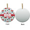Santa and presents Ceramic Flat Ornament - Circle Front & Back (APPROVAL)