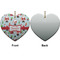Santa and presents Ceramic Flat Ornament - Heart Front & Back (APPROVAL)