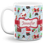 Santa and Presents 11 Oz Coffee Mug - White (Personalized)