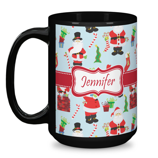 Santa and presents Coffee Mug - 15 oz - Black