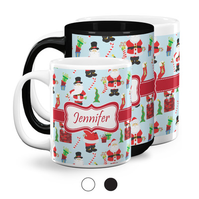 Santa and Presents Coffee Mugs (Personalized)